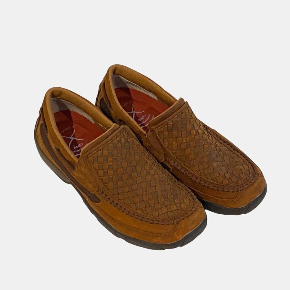 Twisted X Oiled Saddle Driving Moccasins Mens Size 7.5 Slip On Leather MDMS017